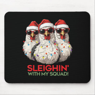 Cooles Weihnachtshühnchen in Gles, lustiger grafis Mousepad