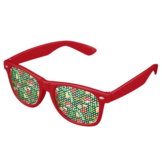 Cooles Weihnachtsmuster Partybrille (Schrägansicht)