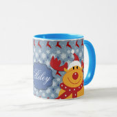 Cooles Weihnachtsren - personalisierte Tasse (VorderseiteRechts)