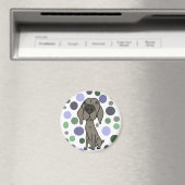 Cooles Weimaraner- und Circle-Muster Abstrakte Kun Magnet (In Situ (Geschirrspüler))