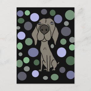 Cooles Weimaraner- und Circle-Muster Abstrakte Kun Postkarte