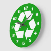 COOLES WEISS GERECYCELT SYMBOL GROßE WANDUHR (Winkel)