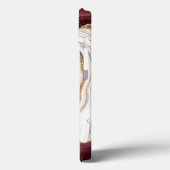 Cooles weißbraunes goldbraunes Burgundy-Marmortext Case-Mate iPhone Hülle (Rückseite / Links)
