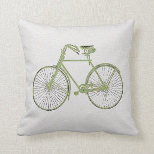 cooles weißes grünes Fahrrad Throwkissen Kissen