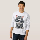Cooles Weißes Kaninchen in Hoodie und Sonnenbrille (Vorne ganz)