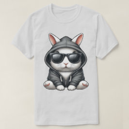 Cooles Weißes Kaninchen in Hoodie und Sonnenbrille T-Shirt