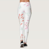 Cooles weißes rosa Marmor Blumenmuster Angesagte F Leggings (Rückseite)