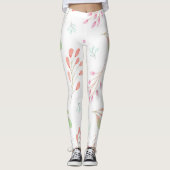 Cooles weißes rosa Marmor Blumenmuster Angesagte F Leggings (Vorderseite)