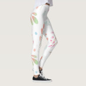 Cooles weißes rosa Marmor Blumenmuster Angesagte F Leggings (Rechts)