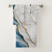 Cooles weißes türkisfarbenes Marmorgestein Badhandtuch Set (Insitu)