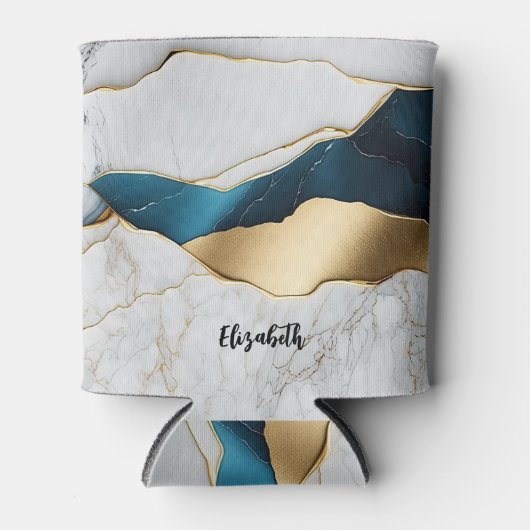 Cooles weißes türkisfarbenes Marmorgestein Dosenkühler (Vorderseite)