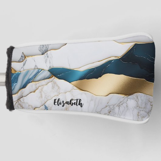 Cooles weißes türkisfarbenes Marmorgestein Golf Headcover (Vorderseite)