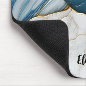 Cooles weißes türkisfarbenes Marmorgestein Mousepad (Ecke)