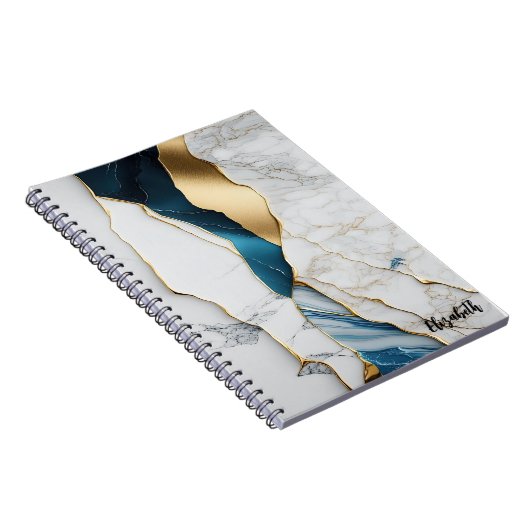 Cooles weißes türkisfarbenes Marmorgestein Notizblock (Rechte Seite)