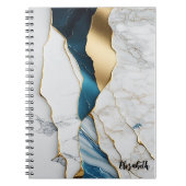 Cooles weißes türkisfarbenes Marmorgestein Notizblock (Vorderseite)