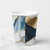 Cooles weißes türkisfarbenes Marmorgestein Pappbecher (Rechts)