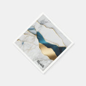 Cooles weißes türkisfarbenes Marmorgestein Serviette (Ecke)