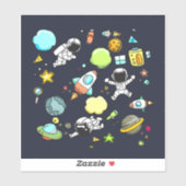 Cooles Weltraumthema - Astronauten und Raketenschi Aufkleber (Blatt)