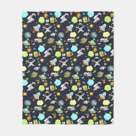 Cooles Weltraumthema - Astronauten und Raketenschi Fleecedecke