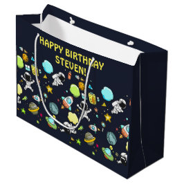 Cooles Weltraumthema - Astronauten und Raketenschi Große Geschenktüte