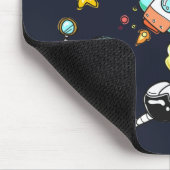 Cooles Weltraumthema - Astronauten und Raketenschi Mousepad (Ecke)