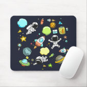 Cooles Weltraumthema - Astronauten und Raketenschi Mousepad (Mit Mouse)