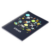 Cooles Weltraumthema - Astronauten und Raketenschi Notizblock (Linke Seite)