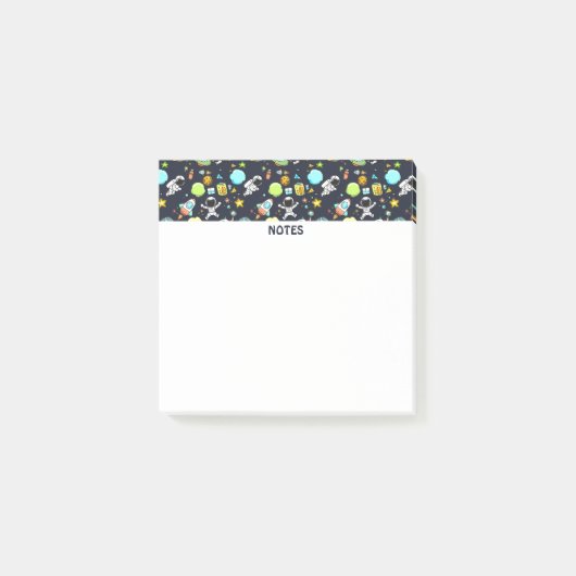 Cooles Weltraumthema - Astronauten und Raketenschi Post-it Klebezettel (Vorderseite)