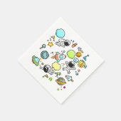 Cooles Weltraumthema - Astronauten und Raketenschi Serviette (Ecke)