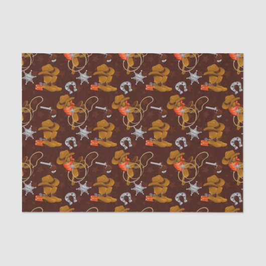 Cooles Western Cowboymuster gefliest Seidenpapier (Vorderseite)
