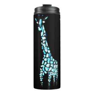 Cooles Wildtier, abstrakter blauer Giraffe Thermosbecher