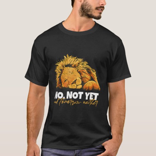 Cooles Wildtier Retro Lion sagt noch nicht und nei T-Shirt (Vorderseite)