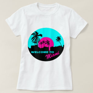 Cooles Willkommen zu Miami-Entwurf T-Shirt