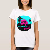 Cooles Willkommen zu Miami-Entwurf T-Shirt (Vorderseite)