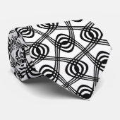 Cooles Wirbles geometrisches Schwarzweiss-Muster Krawatte (Gerollt)