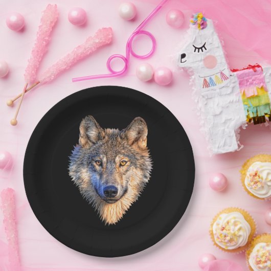 Cooles Wolf Head Party anpassen Pappteller (Party)