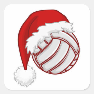 Cooles Xmas Volleyball Fandesign Frohe Weihnachten Quadratischer Aufkleber