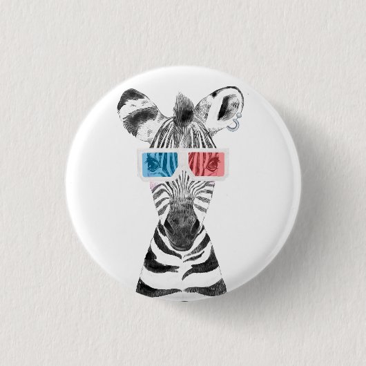 Cooles Zebra Button (Vorderseite)