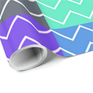 Cooles Zickzack Muster in hellen Farben Geschenkpapier