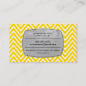 COOLES Zickzack Muster Silberfolie gelb Visitenkarte (Rückseite)