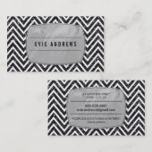 COOLES Zickzack Muster Silberfolie Glitzer Visitenkarte (Vorne/Hinten)