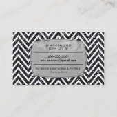 COOLES Zickzack Muster Silberfolie Glitzer Visitenkarte (Rückseite)