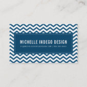 COOLES ZICKZACK PATTERN Preppy moderne dunkelmarin Visitenkarte (Vorderseite)
