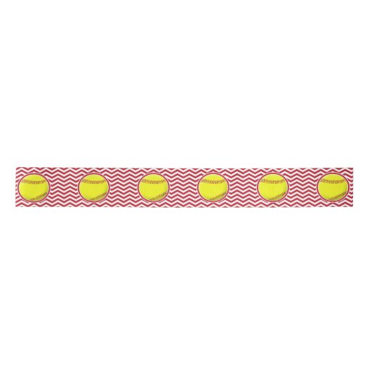 Cooles Zickzack Softball Party Ribbon Satinband (Vorderseite)