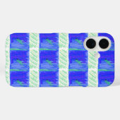 Coolest Blue Nautical Abstract Case-Mate iPhone Hülle (Rückseite (Horizontal))