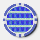 Coolest Blue Nautical Abstract Pokerchips (Vorderseite)
