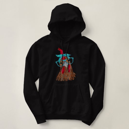 Coolest Cluckin Papa Ever, Retro Rooster Papa Chic Hoodie (Design vorne)