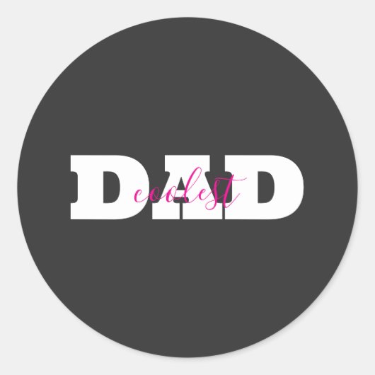 Coolest Dad Runder Aufkleber (Vorderseite)