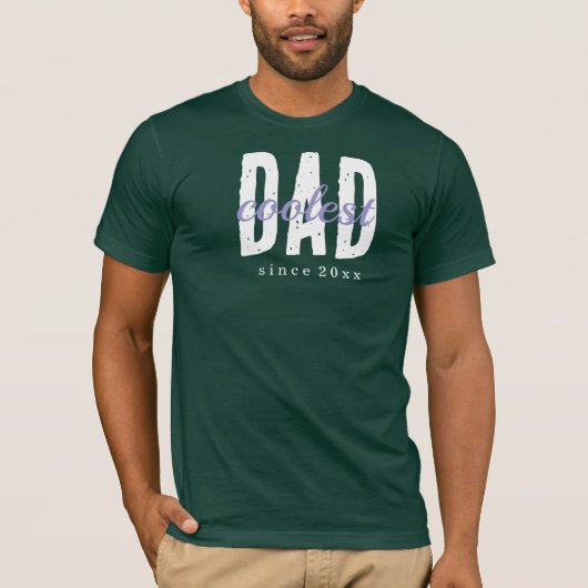 Coolest Dad Since 20XX Modern Simple Preppy T-Shirt (Vorderseite)