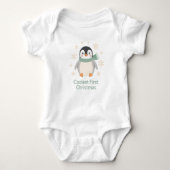 Coolest First Christmas Cute Penguin Holiday Baby Strampler (Vorderseite)
